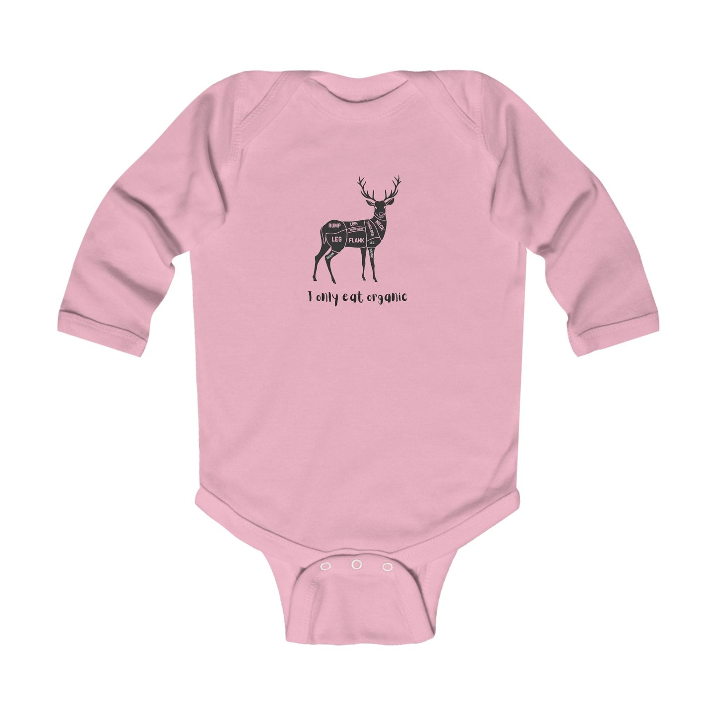 Little Hunter DEER Bodysuit - "I Only eat Organic" - Durable & Stylish for Tiny Range - Roamers! - O2 Apparel&Co - Kids clothes