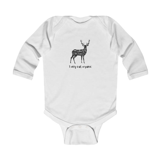 Little Hunter DEER Bodysuit - "I Only eat Organic" - Durable & Stylish for Tiny Range - Roamers! - O2 Apparel&Co - Kids clothes