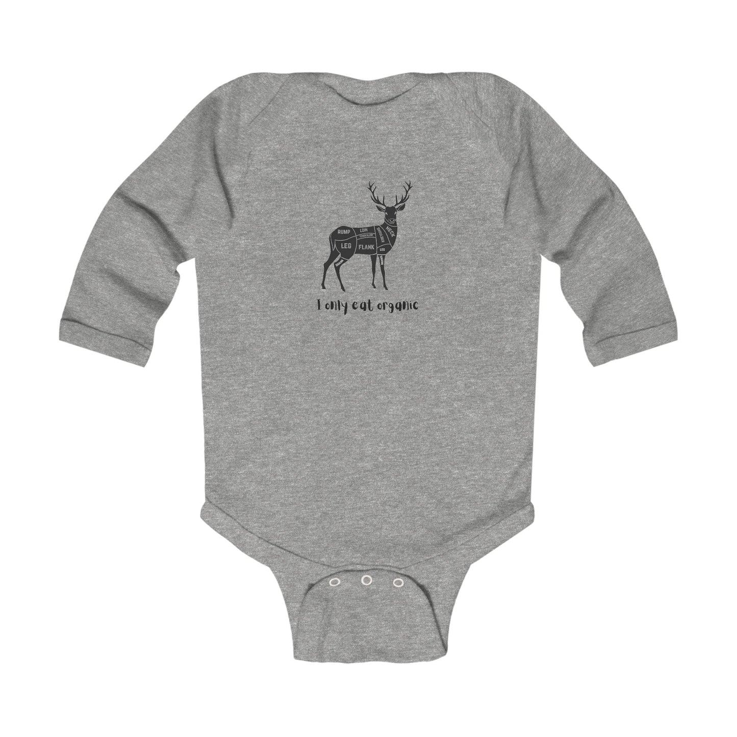 Little Hunter DEER Bodysuit - "I Only eat Organic" - Durable & Stylish for Tiny Range - Roamers! - O2 Apparel&Co - Kids clothes